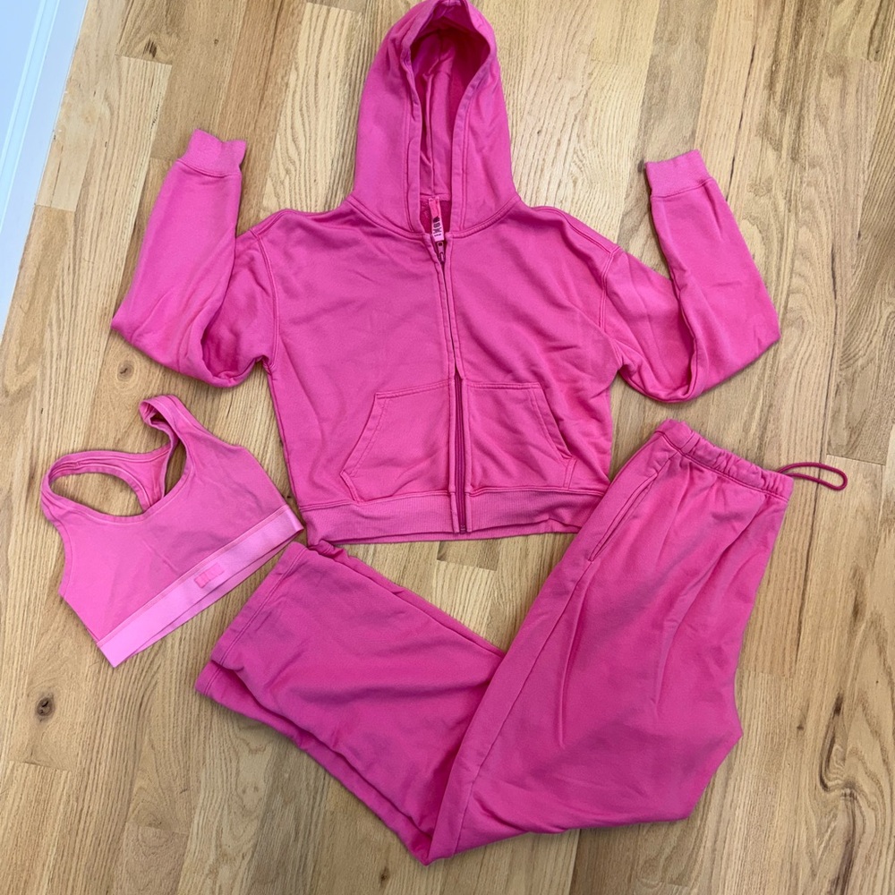 SKIMS Bright Pink Terry Lounge Set